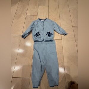 Rachel Riley Blue Baby Cardigan Pants Set Sz 6months